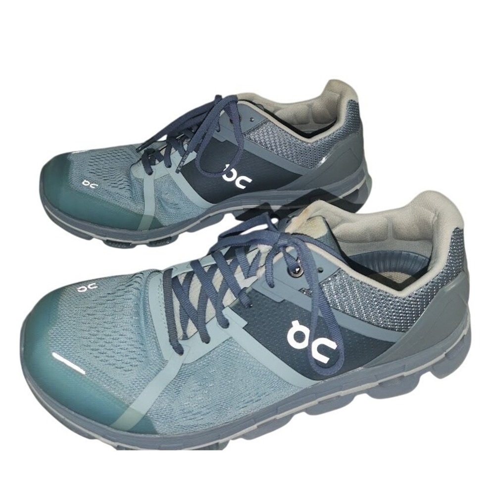On Cloudflow Womens 9 Running Shoes Blue Grey Low Top Mesh Sneakers